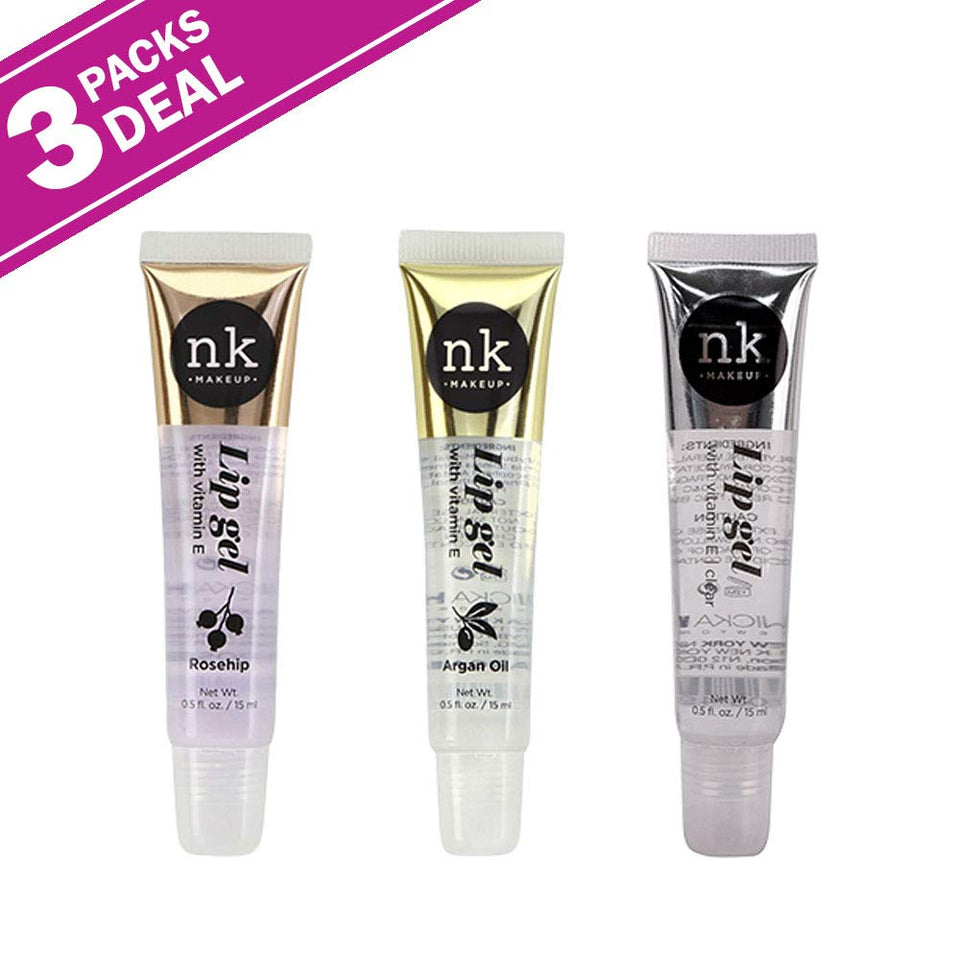 Paquete de 3 unidades. NICKA K New York Gel de labios con vitamina E