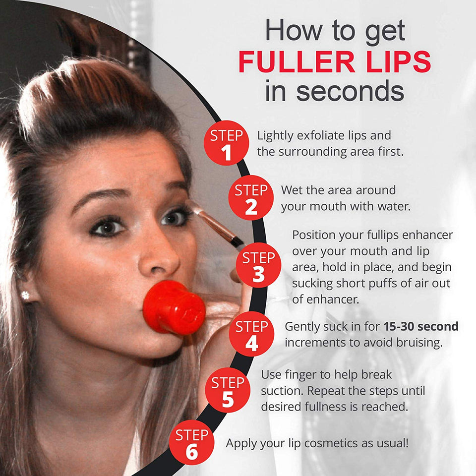 Fullips Lip Plumping Enhancer – Ovalado (Tamaño Mediano (Plus redonda grande Bonus & regalo extra.)